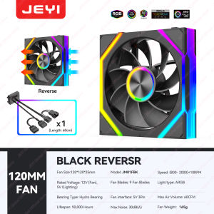 JEYI | JEYI Cableless PC Case Fan Bearing Fan PWM Cool 800-2000RPM Silent 5V/3Pin ARGB 120mm Ventilator Use 30dBA for Water Cooling