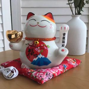 แมวนำโชคขนาด6นิ้ว แมวกวัก  กวักโชคลาภ เงินทอง กวักมือเรียกลูกค้าเข้าร้าน