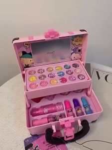 KSL Children Makeup Set Girl Real Makeup Palette Washable Cosmetics Kit Little Girls Toy Non Toxic Cosmetics Play Set