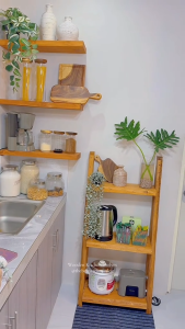 wooden display condiments rack fruits and vegeetables display organizer kitchen utensil wooden rack multi layer display three layer wooden shelves made from rustic and reclaimed wood materials