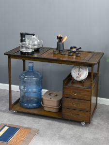 Simplified Home Use Tea Set Mobile Tea Table Living Room Water Kettle Integrated Tea Desk High End Tea Plate Bamboo Material