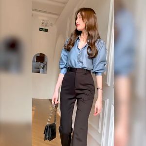 Quần Tây Nữ Công Sở Ống Loe Sẻ Gấu Siêu Hách Dáng H16