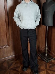 3D Tailored Mens Casual Pants Loose Fit Micro Flared Commuter Workwear Casual Trousers Suitable for All Seasons