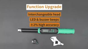 MOVECRAB Digital Torque Wrench with Interchangeable Heads-Precision Adjustable Torque Wrench with Ratchet Adjustable Open-End
