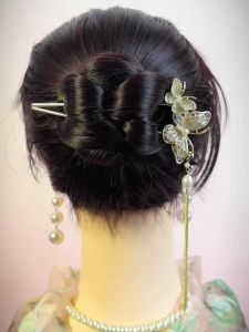 Kẹp Tóc Kiểu Trung Quốc Mới Có Tua Rua Hình Con Bướm Phụ Kiện Tóc Tròn Cổ Điển Cho Nữ Phụ Kiện Tóc Thanh Lịch Và Tinh Tế