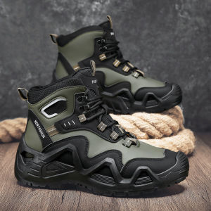 Mens Work Boots Martin Outdoor Waterproof Anti-slip Wear-resistant Labor Protection Shoes for Autumn Work And Mountain Climbing