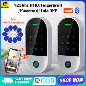 Boland บลูทูธ Tuya เครื่องควบคุมการเข้าถึงลายนิ้วมือ IP66ล็อคประตูกันน้ำ PIN Card ระบบควบคุมการเข้าถึง125KHZ Reader