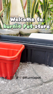 Pot Panjang Meranti 50 Hitam Putih Cokelat Bata Wadah Tanaman Bunga