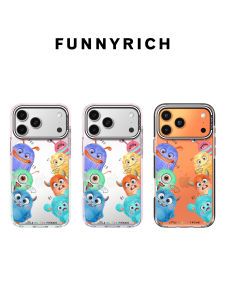 Funnyrich Hello Little Monster Magnetic Absorption Transparent Protective Phone Case for  17/16 pro Max Womens Model Air Anti-fall High-end Niche