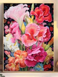 2024 New DIY Full Drill Diamond Painting Vibrant Flower Peacock Cross Stitch Modern Simple Style Home Decorative Artwork