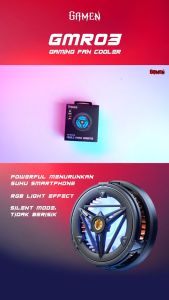 GAMEN Fan Cooler Mobile Phone Pendingin HP Super Cooling Fan Gaming GMR03 Membuang Panas dalam 1 Detik Original - Garansi 1 Tahun