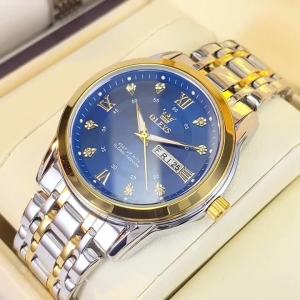 OLEVS | OLEVS Brand Fashion mens watches stainless steel waterproof Quartz wristwatch luminous Original watch for man Dual Calendar