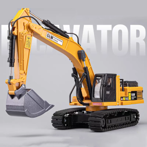 Excavator Classic Alloy+Plastic Diecast Toys Model Engineering Sound Light Pull Back Construction Collection Gifts For Children