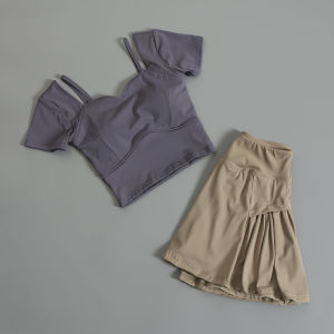 Fashionable High-End Summer Short-Sleeve Padded Yoga Suit