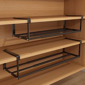 Multi-Layer Shoe Rack Hanging Storage Shelf Home Use Shoe Organizer Retractable Bedroom Carbon Steel Material No Installation