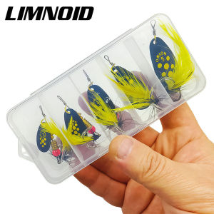Limnoid 5Pcs Spinnerbait Handcrafted Spinner Blade Feathered Treble Hook Durable Fishing Lure For Freshwater Saltwater Fishing