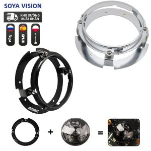 5 3/4 Inch 575 Inch Đèn Pha LED Tròn Gắn Giá Đỡ Giá Đỡ Vòng Xe Máy Đèn Pha Ô Tô Phụ Kiện Vỏ Đèn Pha Cho Harley-Davidson Honda