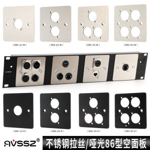 Stainless Steel Brushed 86 Type Black Panel Power D Type Installation Interface Surface Mounted Socket Audio 86 Information Box XLR