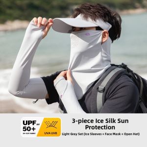 MONLEYTA | Mens Sun Protection Face Mask High Aesthetic Value Full Face Ice Silk Cycling Neck Protector Mask UV Protection UPF50+