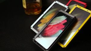 Full-Body Rugged Armor Shockproof Protective Case for Samsung Galaxy S25 FE S24 Ultra S23 Pro S22 Ultra Kickstand Aluminum Metal Cover