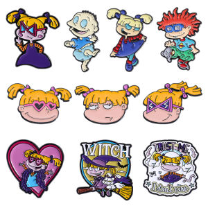 Cartoon Adventure Animated Enamel Pins Yellow Hair Naughty Girl Anime Characters Brooches Lapel Badge Jewelry Gifts for Friends