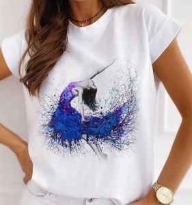 Printed round Neck Short Sleeve T-shirt Print round Neck Short Sleeved T-shirt-Shirt