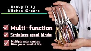 Kéo Làm Bếp Nhật Bản Kéo Cắt Gà Kéo Cắt Xương Gà Thép Không Rỉ 30Cr13 Kéo Nhà Bếp Titan Cao Cấp