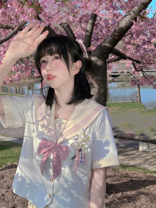 Sakura Family JK Sailor Suit [Jinhua Sakura] Original Female Student JK Uniform Gray Pink Summer Clothes Short Sleeve Female