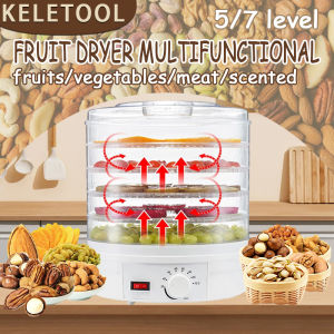 Adjustable temperature food dehydrator with 5 fruit dryers and non stick tray mushroom vegetable fruit and dehydrator