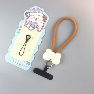 New Butterfly Knot Silicone Phone Lanyard Womens Wristband Durable Anti-Loss Buckle Short Phone Pendant Chain Accessory