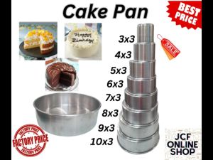 Cake Pan Heavy Duty Aluminum Cake pan/Tray 0.4 Gauge (3x3 4x3 5x3 6x3 7x3 8x3 9x3 10x3) WALANG DUKTONG Cake Molder Aluminium Alloy Round DIY Cakes Pastry Mould Baking Tin Pan Kitchen 3" Height Round Cake Pan | JCF Online Shop