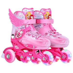 Mesuca | Beginner Quad Roller Skates with Training Wheels for Kids