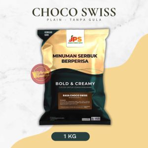 JPS Plain Choco Swiss 1 kg Premium Bubuk Minuman Cokelat Tanpa Gula / Serbuk / Chocolate Powder