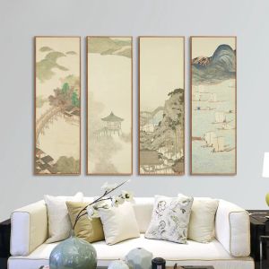 Chinese Style Four Panel Wall Art