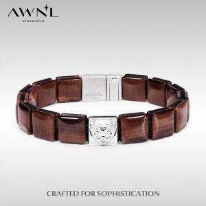 Modern Nordic Design Red Tiger Eye S925 Silver Bracelet
