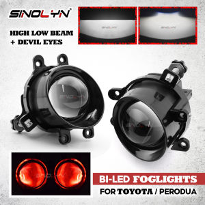 3 Bi LED Projector Lens H11 Fog Light Red Devil Demon Eyes For Toyota Fortuner/Hiace/Innova/Vios/Avanza/Camry/Yaris/Corolla/Hilux Fog Lamp Bumper Spotlight Car Accessory Retrofit