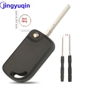 Jingyuqin Flip Folding Car Remote Key Shell ABS + Vỏ Đựng Máy Phát Đáp Bằng Kim Loại Cho WW Volkswagen Audi Brazil Mark Với HU66 Blade