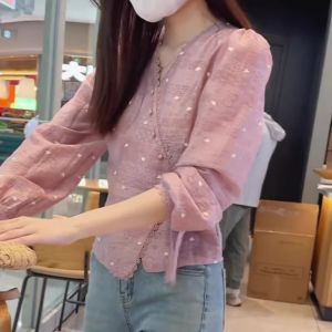 XUECAIQI | Pink Tailored French Design Shirt