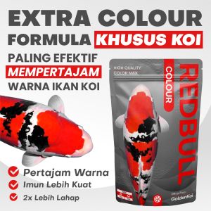 Pakan makanan ikan koi Premium Redbull colour untuk pertajam warna 1kg