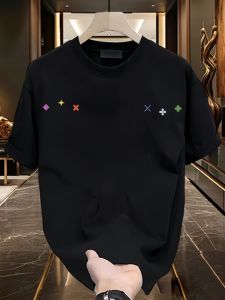 Áo Thun Nam Tay Ngắn Dáng Rộng in Họa Tiết Mùa Hè 2025 Cổ Tròn Cotton Thường Ngày Thời Trang Thường Ngày