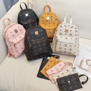 Tas Ransel Monogram Wanita Backpack Fungsional Sintetis Polyester Elegan Cewek Harian COD T302