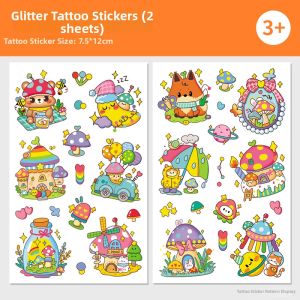 CHUNCAN | Childrens Glitter Cartoon Cute Mermaid Unicorn Stickers