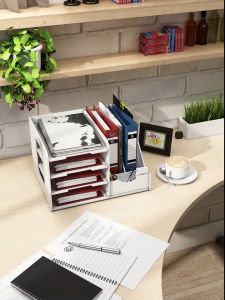 Giá Tài Liệu Để Bàn Văn Phòng Đựng Giấy A4 Gỗ Nhựa Cao Cấp Khay Để Tài Liệu Đa Năng Không Cong Vênh