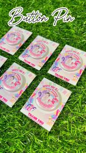 Customized Button Pins for Birthday Souvenir Business Logo etc - Glossy Texture