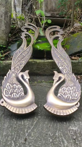 Handle Pintu Rumah Kuningan Antik Motif Burung Merak 2 pcs