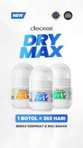 DEOREX DryMax Deodorant Roll on 30ml | Original | Gentle | Extra | Solusi Keringat Berlebih