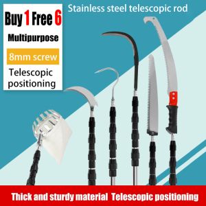 [Buy 1 Free 6] Adjustable long-pole fruit picker 5/7/10m three lengths stainless steel multi-functional gardening tool