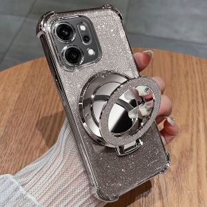 เคสโทรศัพท์ Oppo Reno 14 pro พร้อมฟองน้ำป้องกันการตกหล่นพร้อมฟิล์มกันรอยเลนส์ ปกป้องด้วยฝุ่นสะท้อนแสง พร้อมขาตั้งแม่เหล็ก ดีไซน์หรูหรา