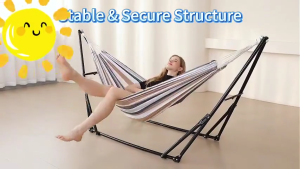 Hammock Duyan with Stand Full Set Portable Foldable Duyan for Adult Rainbow Outdoor Camping Swing XL