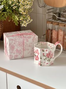 Oil Painting Florals Coffee Cup Matte Vintage Mug Exquisite Breakfast Cup Hand Gift Niche Style Birthday Gift for Girls